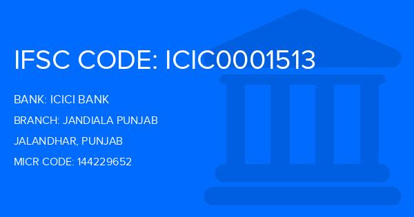 Icici Bank Jandiala Punjab Branch IFSC Code