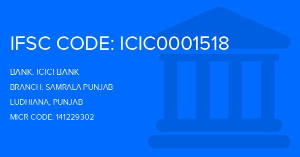Icici Bank Samrala Punjab Branch IFSC Code