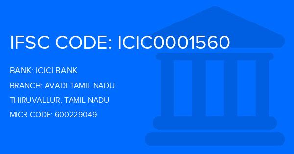 Icici Bank Avadi Tamil Nadu Branch IFSC Code