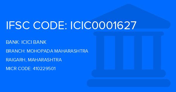 Icici Bank Mohopada Maharashtra Branch IFSC Code