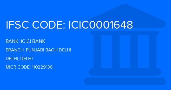 Icici Bank Punjabi Bagh Delhi Branch IFSC Code