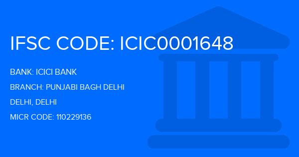 Icici Bank Punjabi Bagh Delhi Branch IFSC Code