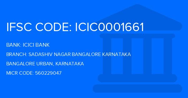 Icici Bank Sadashiv Nagar Bangalore Karnataka Branch IFSC Code