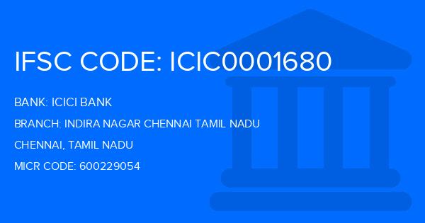 Icici Bank Indira Nagar Chennai Tamil Nadu Branch IFSC Code