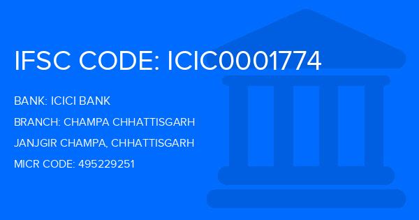 Icici Bank Champa Chhattisgarh Branch IFSC Code