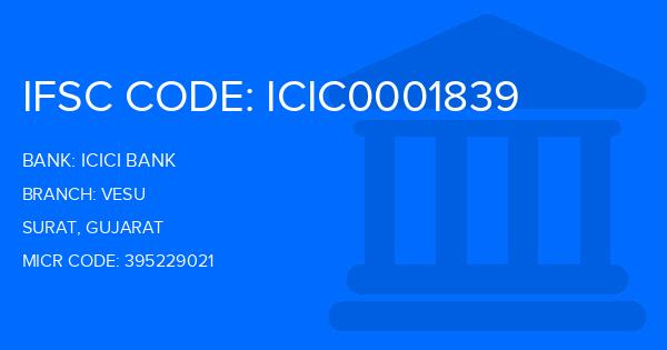 Icici Bank Vesu Branch IFSC Code