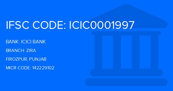 Icici Bank Zira Branch IFSC Code