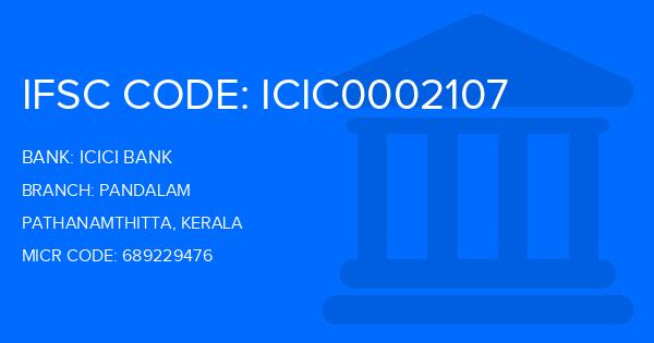 Icici Bank Pandalam Branch IFSC Code