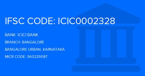 Icici Bank Bangalore Branch IFSC Code