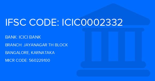 Icici Bank Jayanagar Th Block Branch IFSC Code