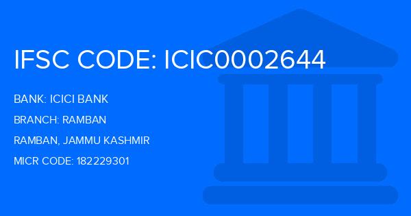 Icici Bank Ramban Branch IFSC Code