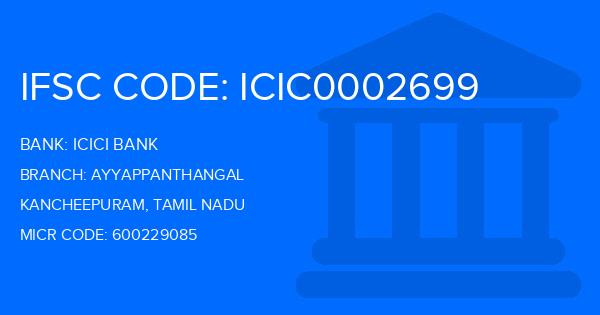 Icici Bank Ayyappanthangal Branch IFSC Code