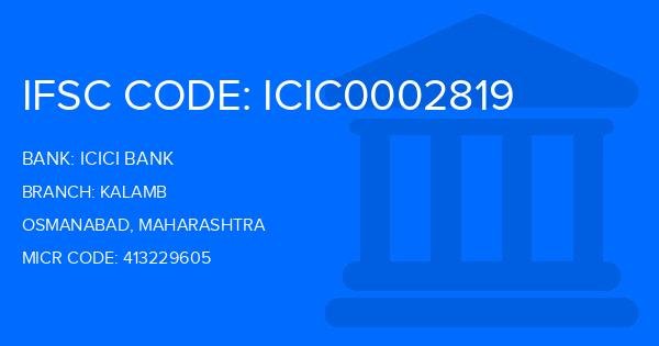 Icici Bank Kalamb Branch IFSC Code