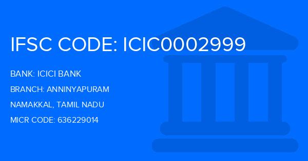 Icici Bank Anninyapuram Branch IFSC Code
