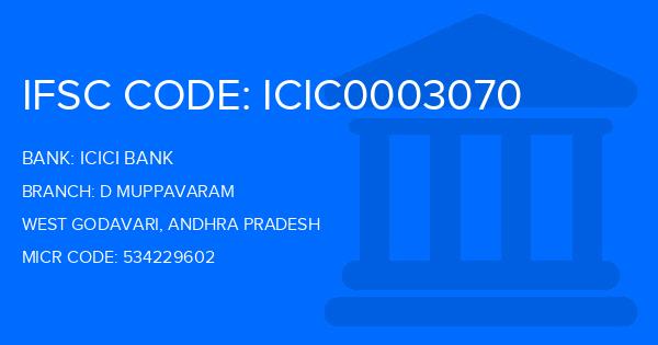 Icici Bank D Muppavaram Branch IFSC Code