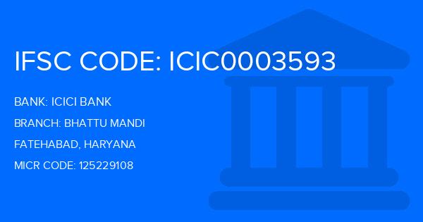 Icici Bank Bhattu Mandi Branch IFSC Code