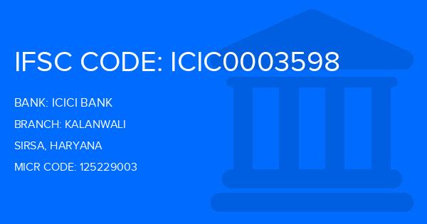 Icici Bank Kalanwali Branch IFSC Code
