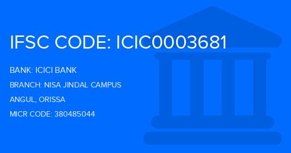 Icici Bank Nisa Jindal Campus Branch IFSC Code