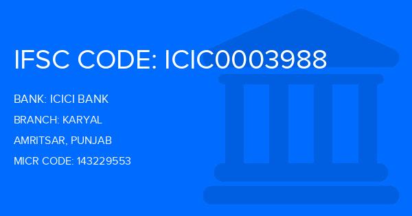 Icici Bank Karyal Branch IFSC Code