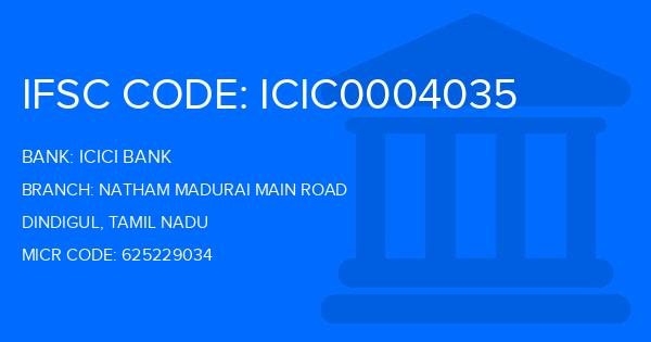 Icici Bank Natham Madurai Main Road Branch IFSC Code