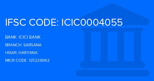 Icici Bank Sarsana Branch IFSC Code