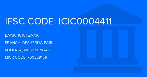 Icici Bank Deshpriya Park Branch IFSC Code