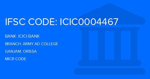 Icici Bank Army Ad College Branch IFSC Code