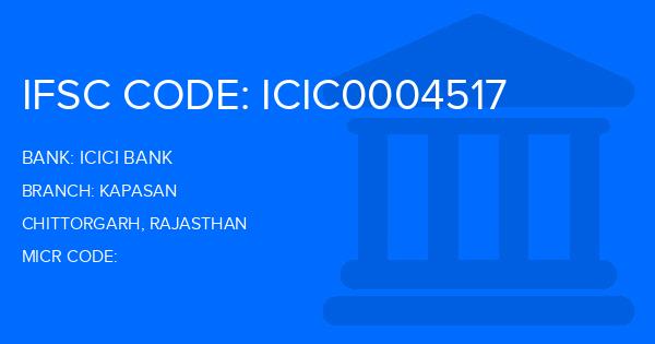 Icici Bank Kapasan Branch IFSC Code
