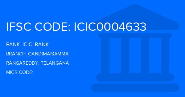 Icici Bank Gandimaisamma Branch IFSC Code