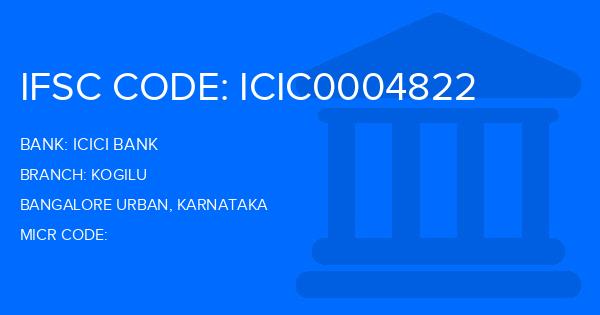 Icici Bank Kogilu Branch IFSC Code