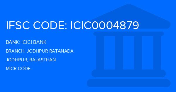 Icici Bank Jodhpur Ratanada Branch IFSC Code