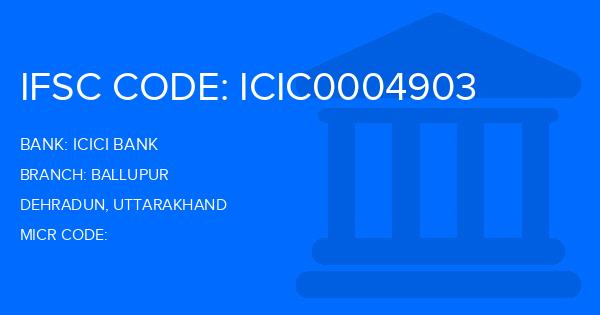 Icici Bank Ballupur Branch IFSC Code