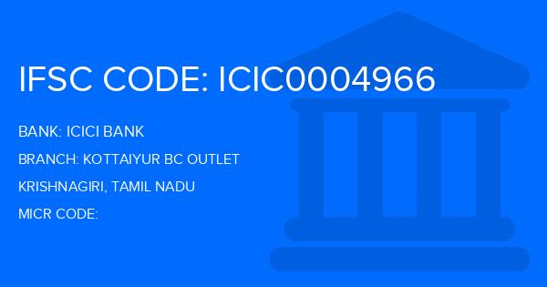 Icici Bank Kottaiyur Bc Outlet Branch IFSC Code