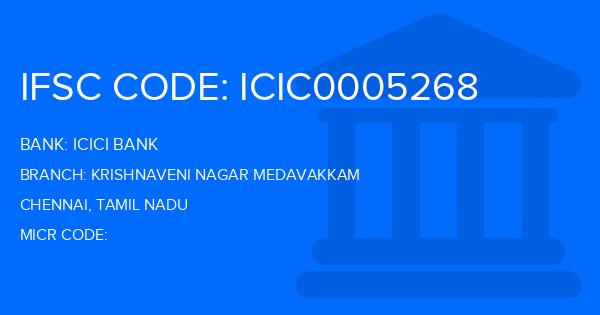 Icici Bank Krishnaveni Nagar Medavakkam Branch IFSC Code