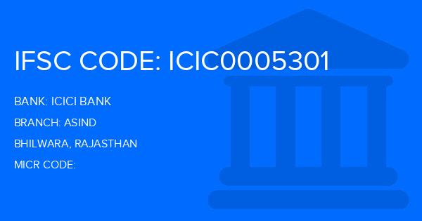 Icici Bank Asind Branch IFSC Code