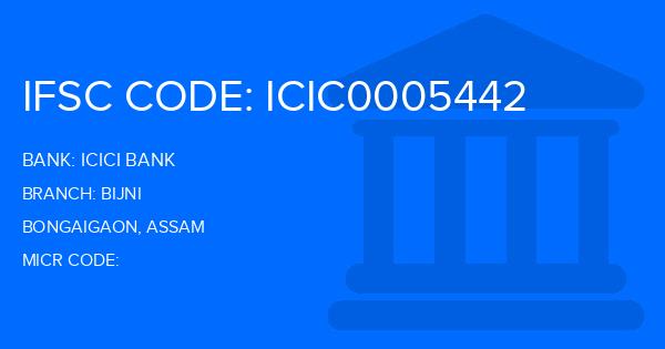 Icici Bank Bijni Branch IFSC Code