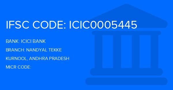 Icici Bank Nandyal Tekke Branch IFSC Code
