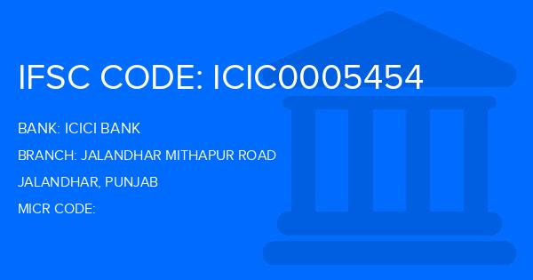 Icici Bank Jalandhar Mithapur Road Branch IFSC Code