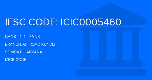 Icici Bank Gt Road Kundli Branch IFSC Code