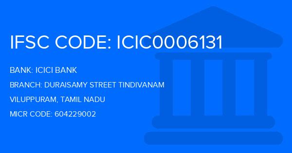 Icici Bank Duraisamy Street Tindivanam Branch IFSC Code