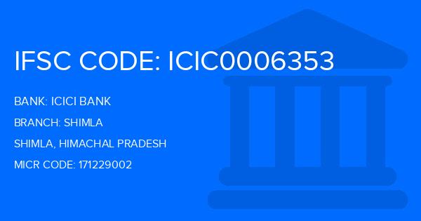 Icici Bank Shimla Branch IFSC Code