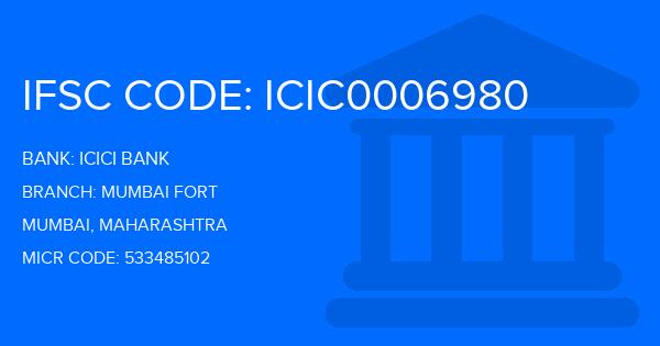 Icici Bank Mumbai Fort Branch IFSC Code