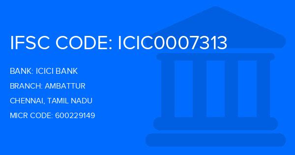 Icici Bank Ambattur Branch IFSC Code