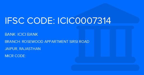 Icici Bank Rosewood Appartment Sirsi Road Branch IFSC Code