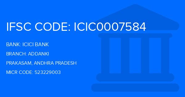 Icici Bank Addanki Branch IFSC Code
