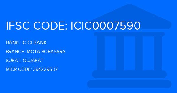 Icici Bank Mota Borasara Branch IFSC Code