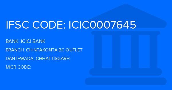 Icici Bank Chintakonta Bc Outlet Branch IFSC Code