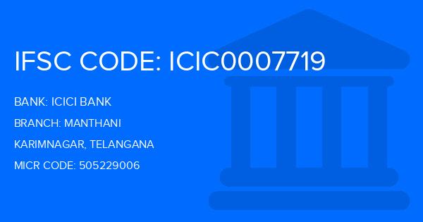 Icici Bank Manthani Branch IFSC Code