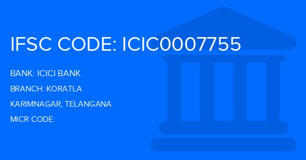 Icici Bank Koratla Branch IFSC Code