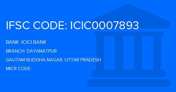 Icici Bank Dayanatpur Branch IFSC Code